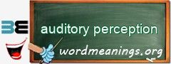 WordMeaning blackboard for auditory perception